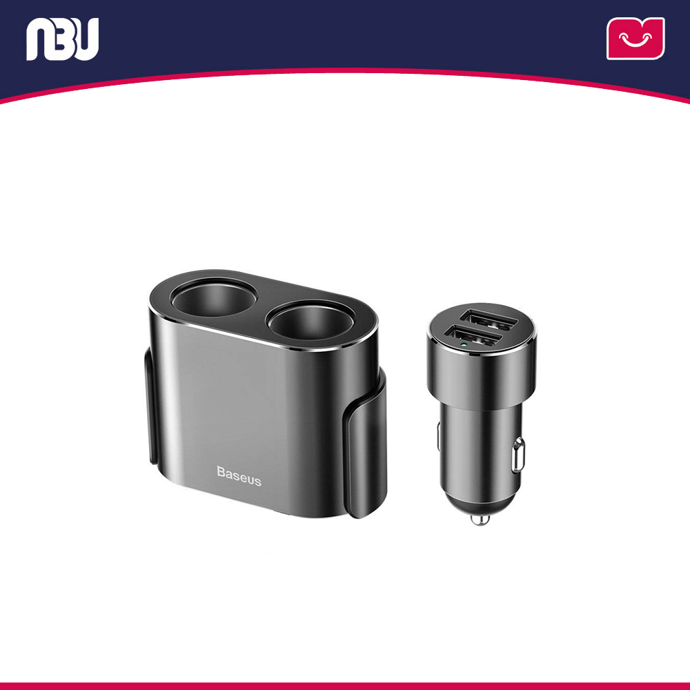 شارژر فندکی و هاب دو پورت بیسوس مدل CRDYQ-01