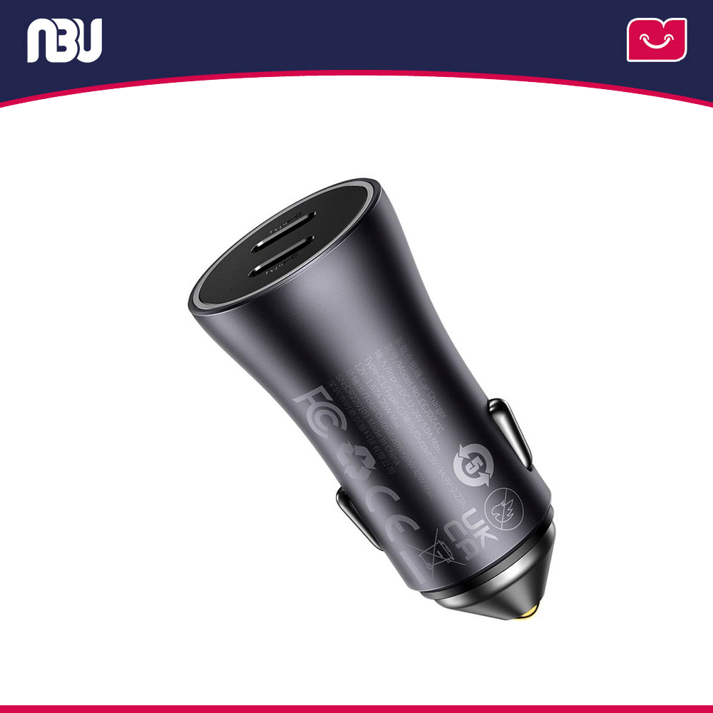 شارژر فندکی فست شارژ ماشین تایپ‌سی 40 وات بیسوس GJP000013