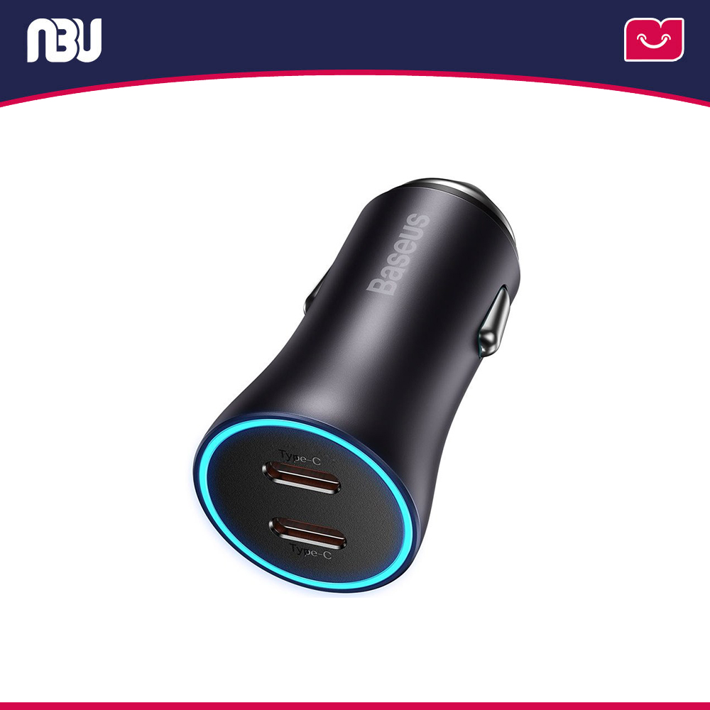 شارژر فندکی فست شارژ ماشین تایپ‌سی 40 وات بیسوس GJP000013
