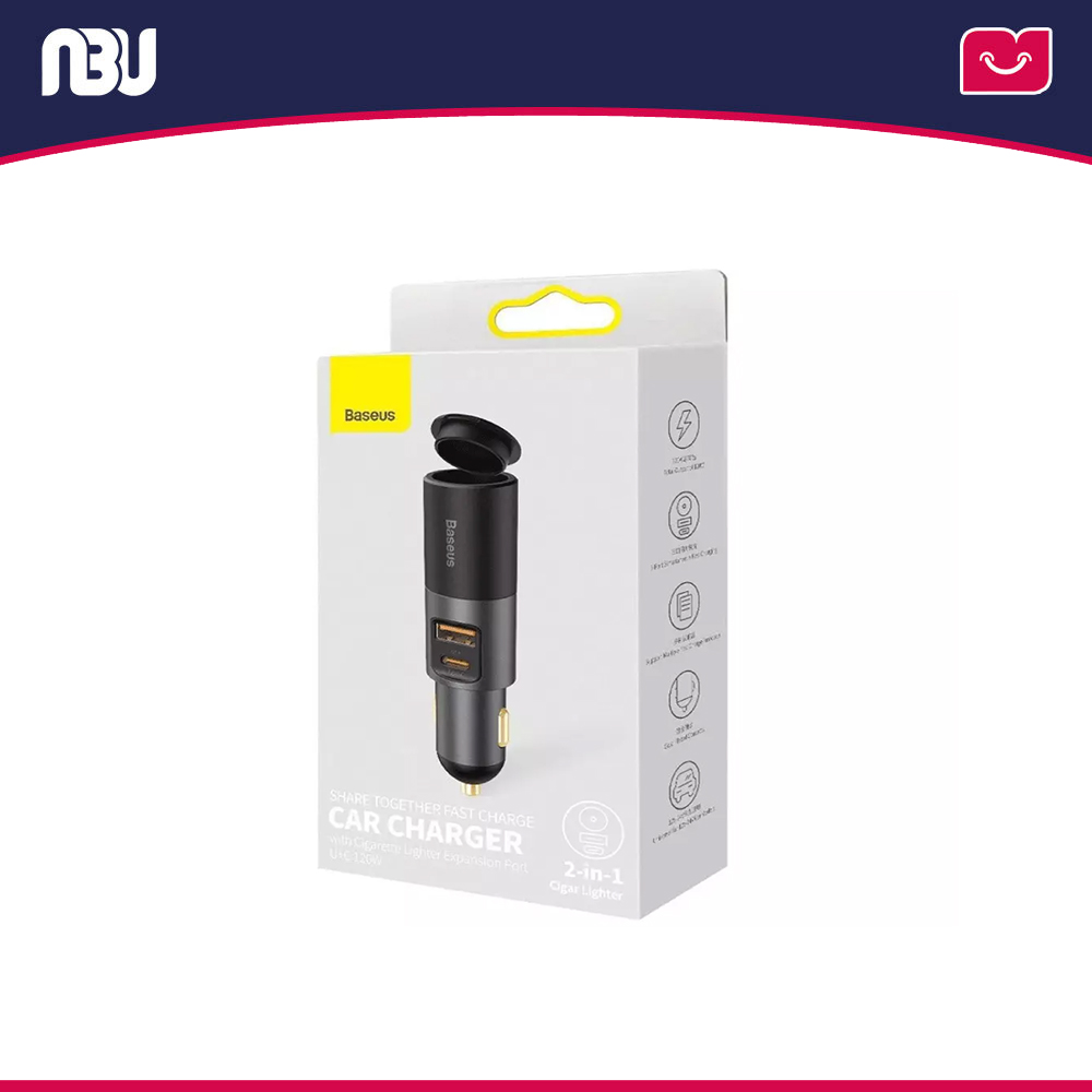 شارژر فندکی فست شارژ 120 وات  بیسوس مدلCCBT-COG