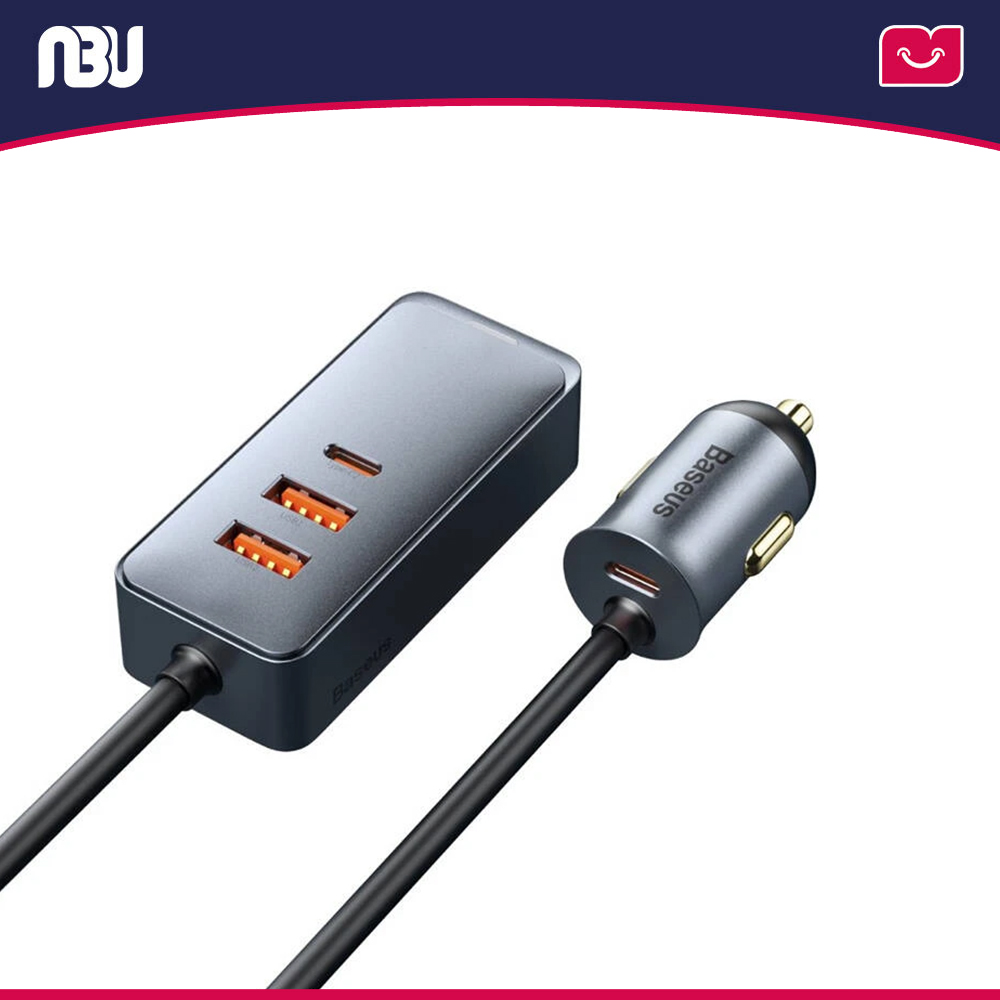 شارژر فندکی بیسوس  با 4 پورت  120 وات مدل CCBT-A0G