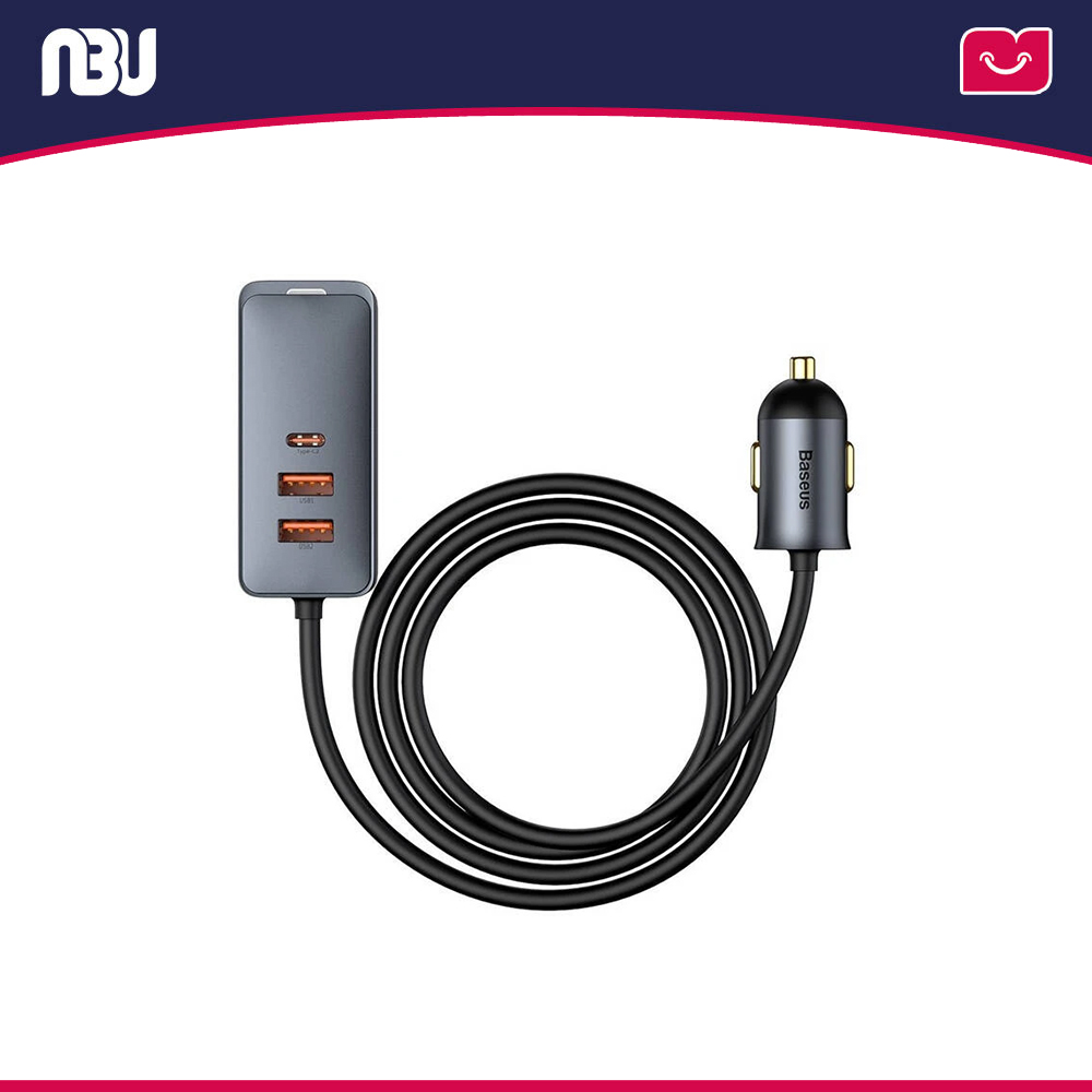 شارژر فندکی بیسوس  با 4 پورت  120 وات مدل CCBT-A0G