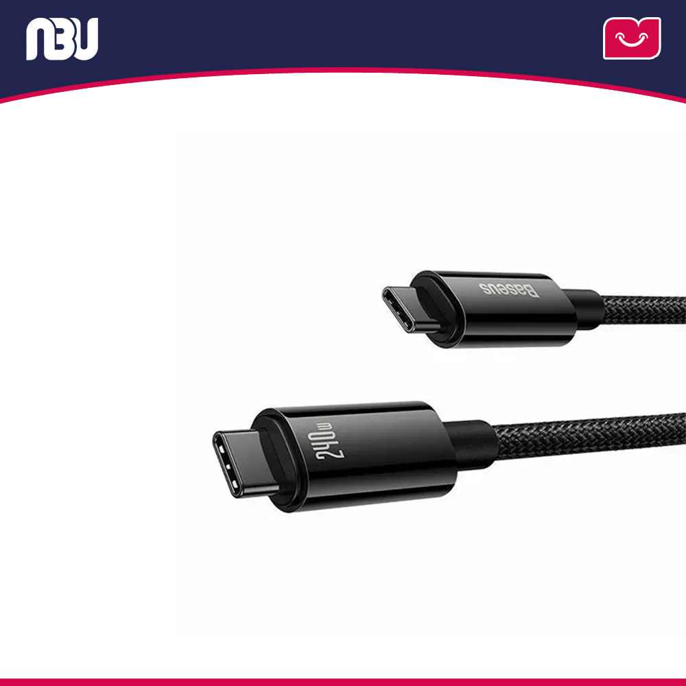 کابل تایپ سی به تایپ سی 240 وات 1 متری بیسوس مدل cawj040001