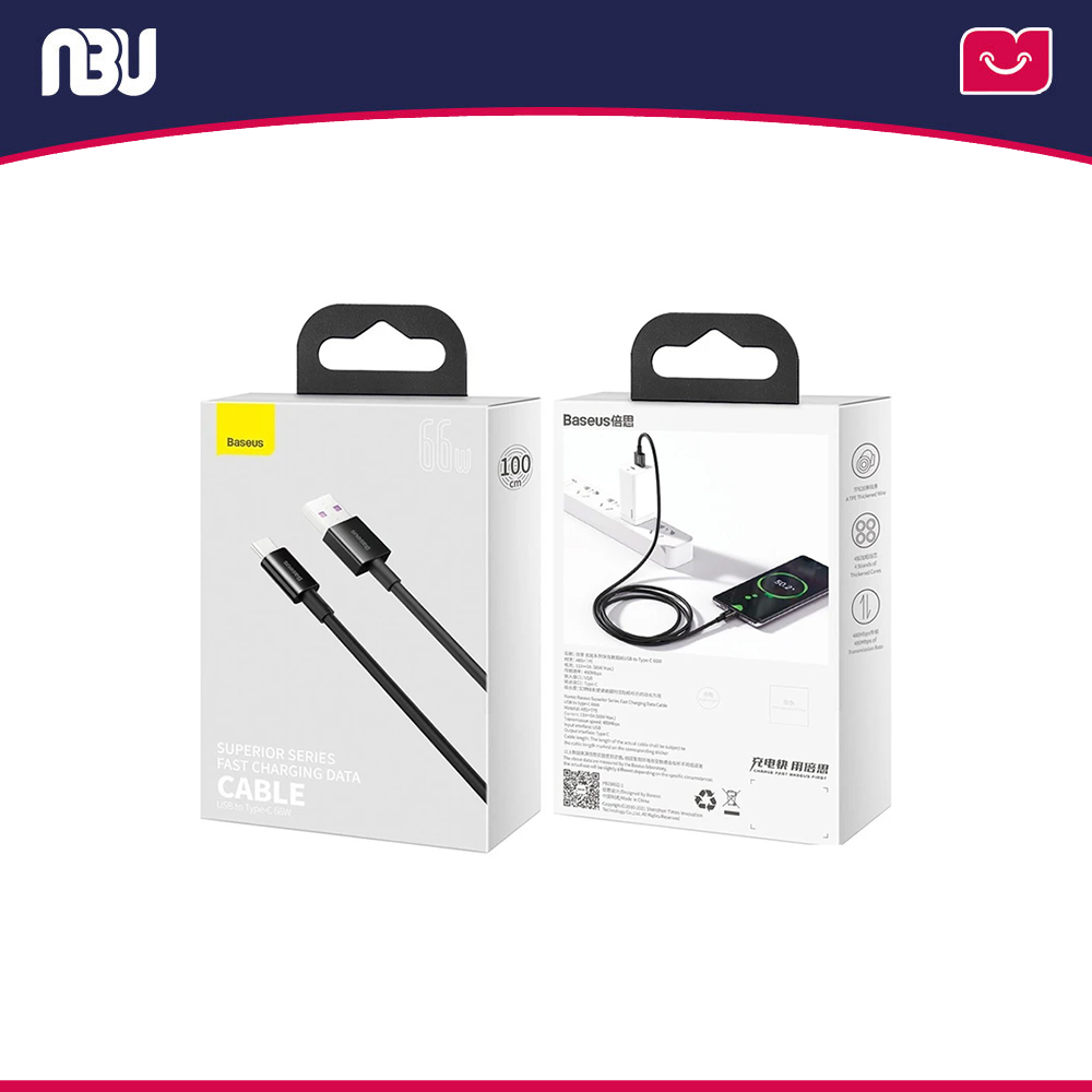 کابل 1متری تایپ سی 66 وات  بیسوس مدل CATYS-01