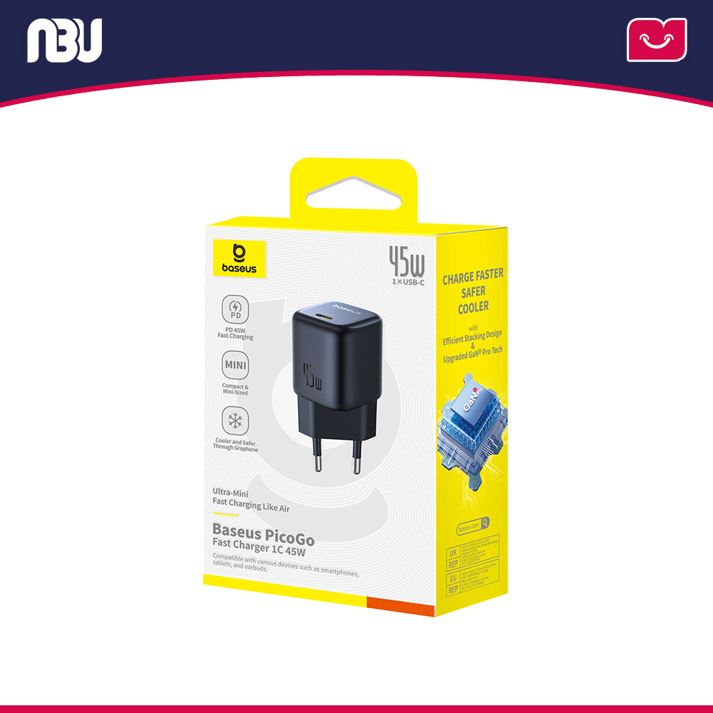 شارژر دیواری 45 وات بیسوسP10176800123-00 مدل PicoGo GaN 45W