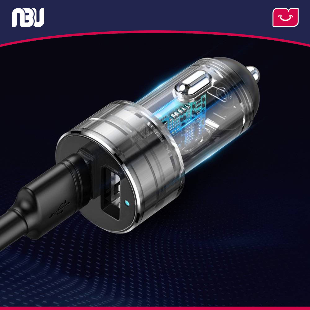 شارژر فندکی و هاب دو پورت بیسوس مدل CRDYQ-01