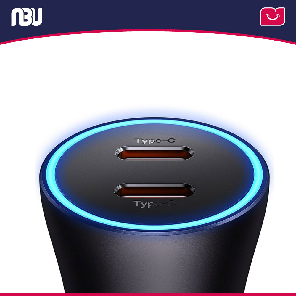 شارژر فندکی فست شارژ ماشین تایپ‌سی 40 وات بیسوس GJP000013