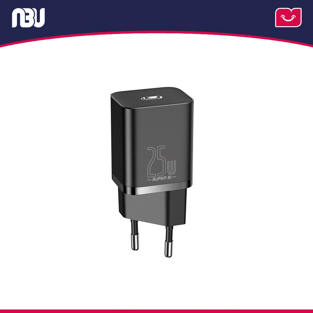 شارژر دیواری 25 وات بیسوس  به همراه کابل Type-C به Type-C به طول 1 مترمدل TZCCSUP-L01 کدSUPER SI شناسه 206021 