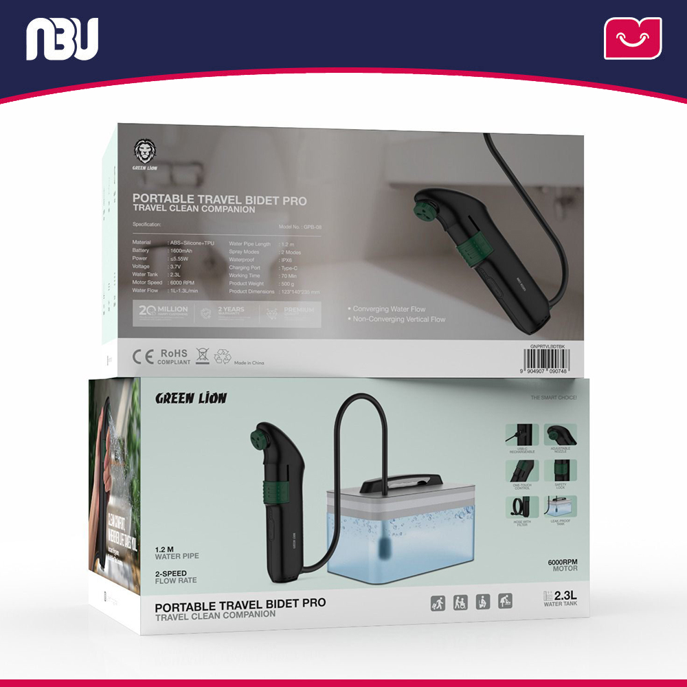 خودشور،دوش مسافرتی،بیده گرین لاین مدل Portable Travel Bidet Pro