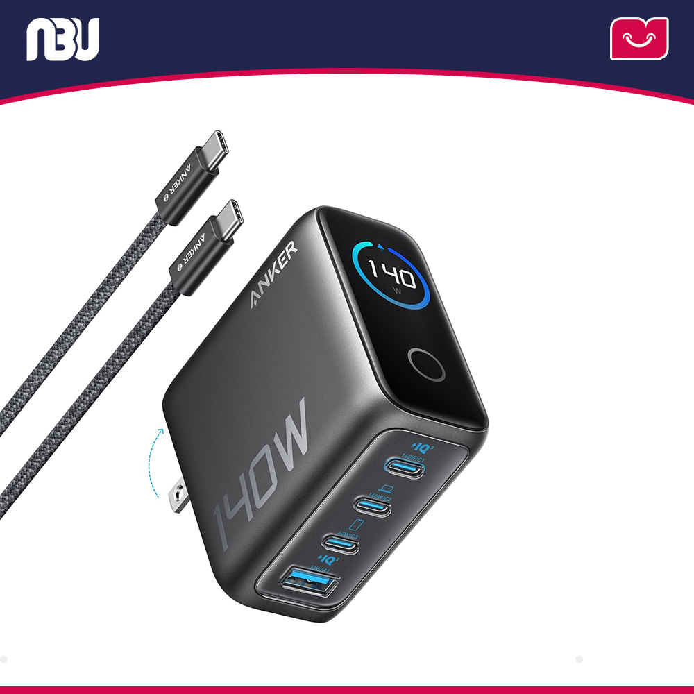 شارژر دیواری انکر  ظرفیت ۱۴۰ وات 4 پورت مدل B2697