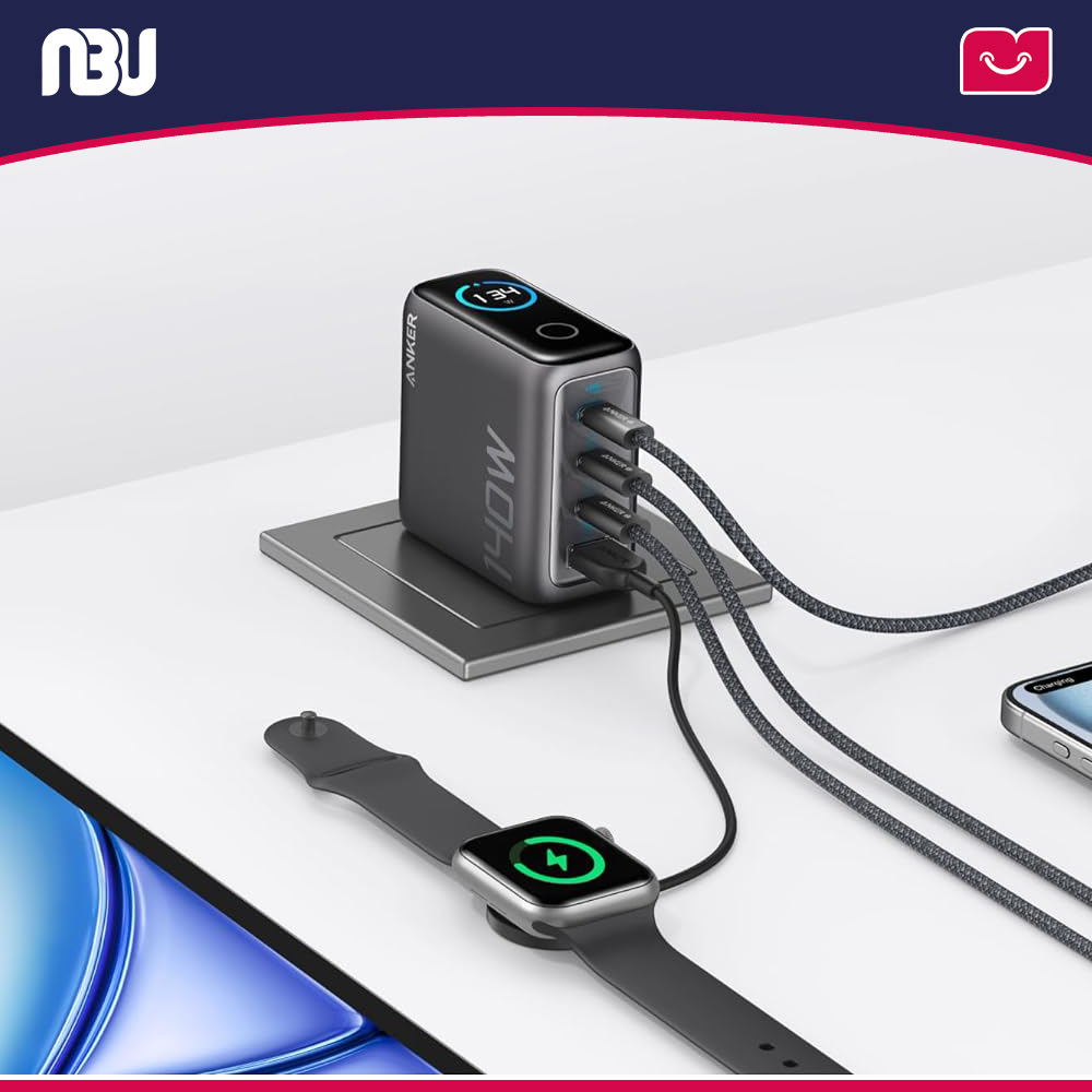 شارژر دیواری انکر  ظرفیت ۱۴۰ وات 4 پورت مدل B2697