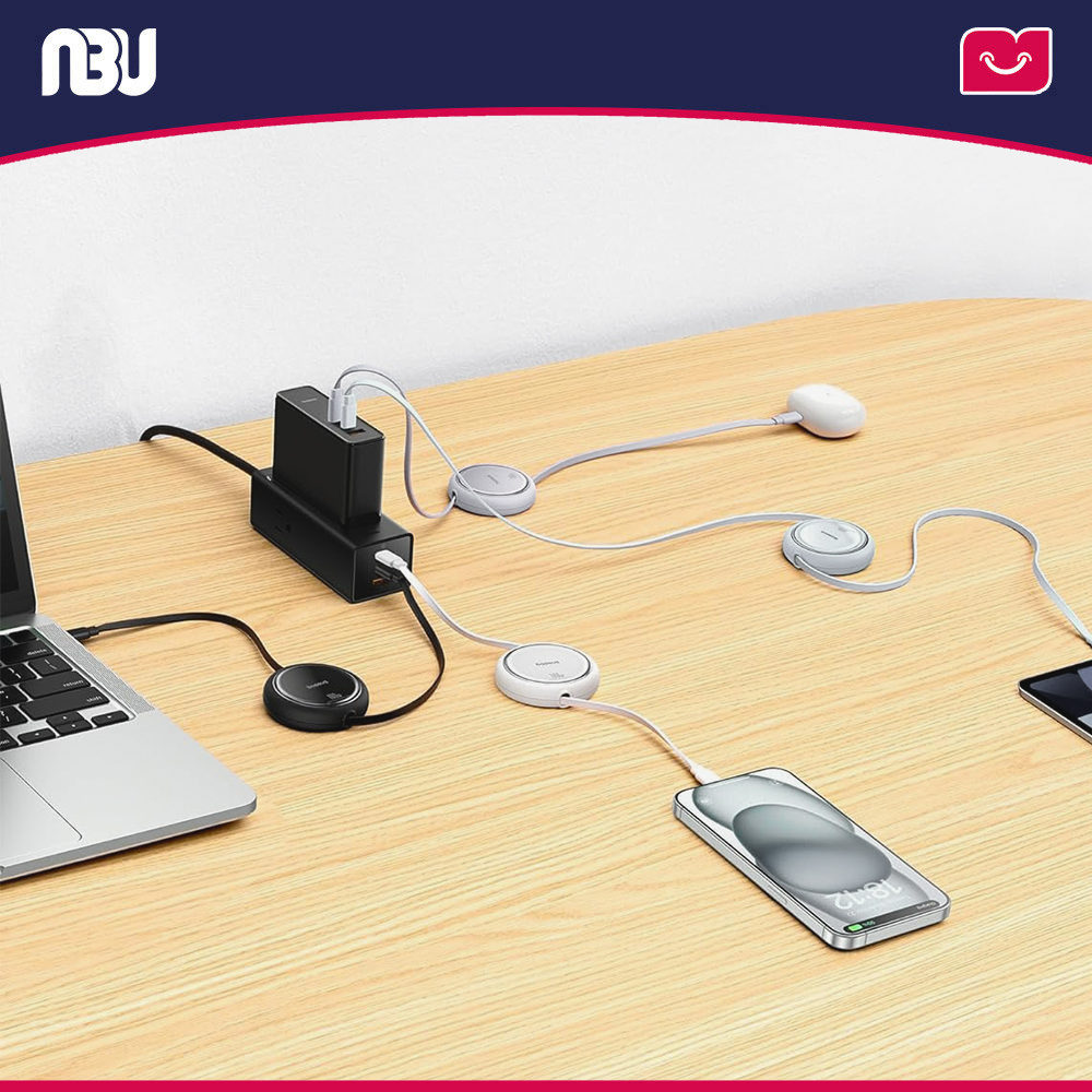 کابل تبدیل 100وات USB-C بیسوس طول 1متر مدل Free2 drawe Mini کدP10364500111-00 شناسه 647537