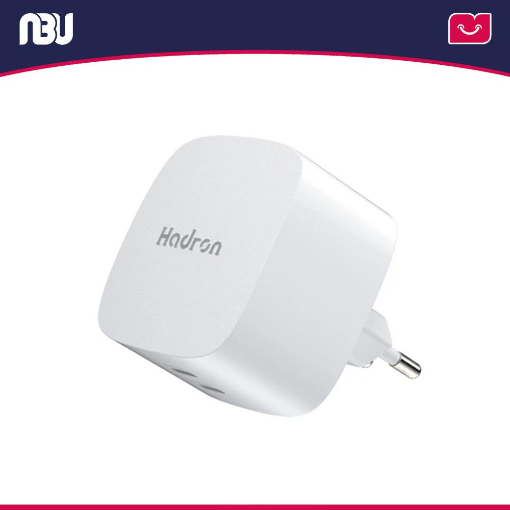 شارژر دیواری ظرفیت 65 وات دو پورت هادرون مدل C1016