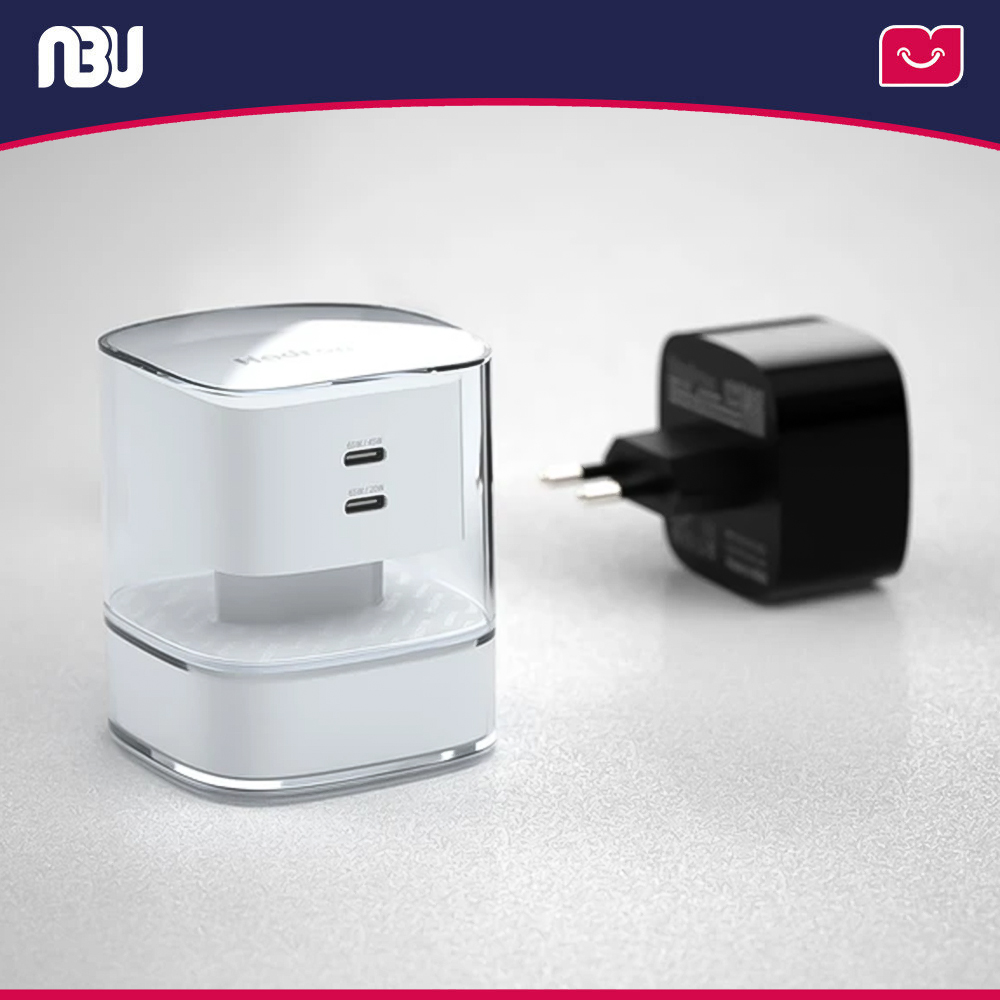 شارژر دیواری ظرفیت 65 وات دو پورت هادرون مدل C1016