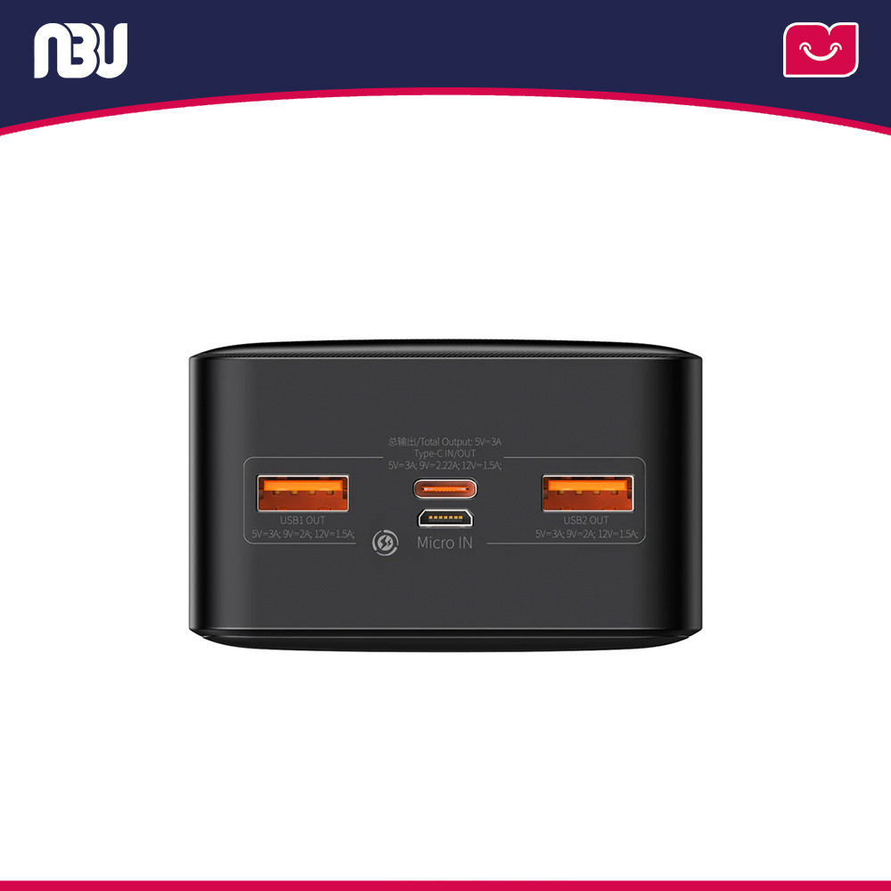 پاوربانک 30000 میلی آمپر 20 وات باسئوس مدل PPBD050402 Bipow Display OE