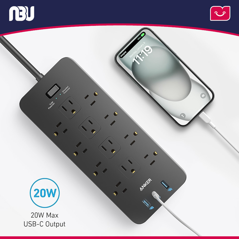 چند راهی برق انکر مدل A9182 342 USB Power Strip