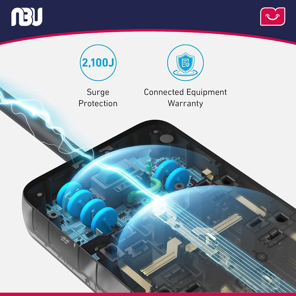 چند راهی برق انکر مدل A9182 342 USB Power Strip