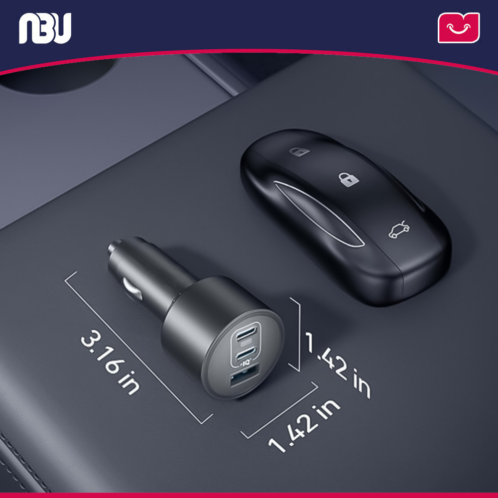 شارژر فندکی67 وات سه پورت (به همراه کابل) انکر مدل 335 کد B2736 