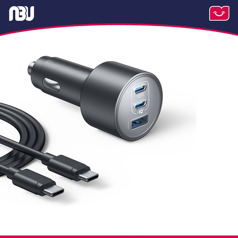 شارژر فندکی67 وات سه پورت (به همراه کابل) انکر مدل 335 کد B2736 