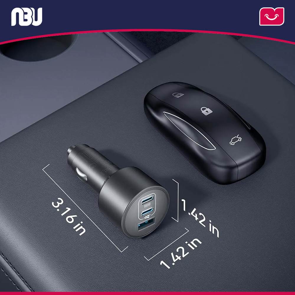 شارژر فندکی 167.5 وات سه پورت (به همراه کابل) انکر مدل nano کد B2737 