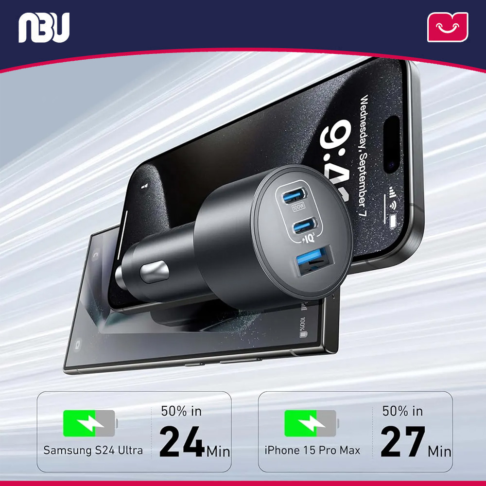 شارژر فندکی 167.5 وات سه پورت (به همراه کابل) انکر مدل nano کد B2737 