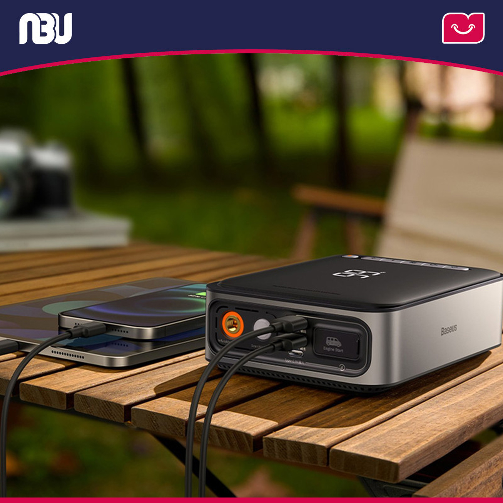 جامپ‌ استارتر، کمپرسور باد و پاوربانک 8000mAh بیسوس مدل SUPER ENERGY 2IN1 کد CGCN000001 شناسه 616915  