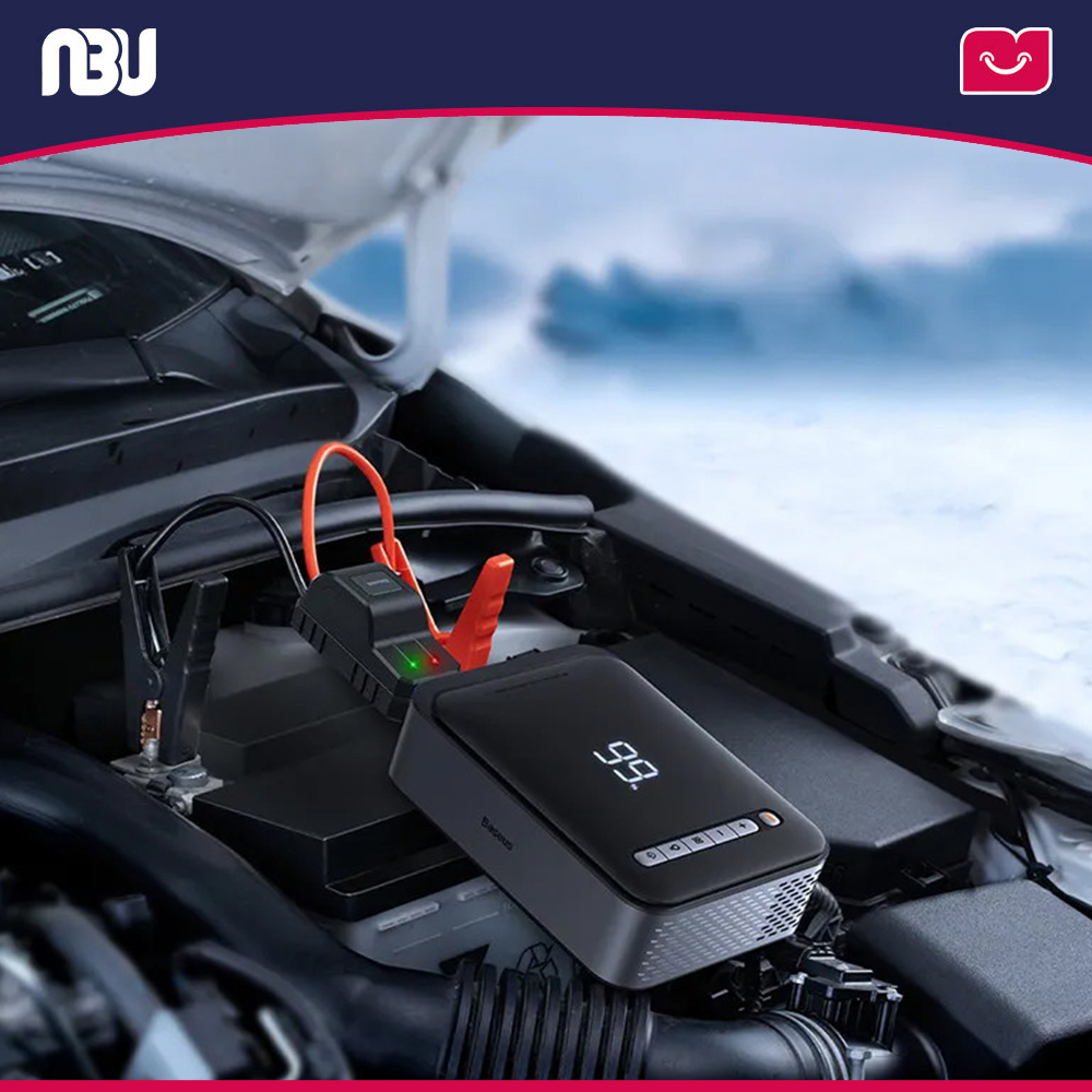 جامپ‌ استارتر، کمپرسور باد و پاوربانک 8000mAh بیسوس مدل SUPER ENERGY 2IN1 کد CGCN000001 شناسه 616915  