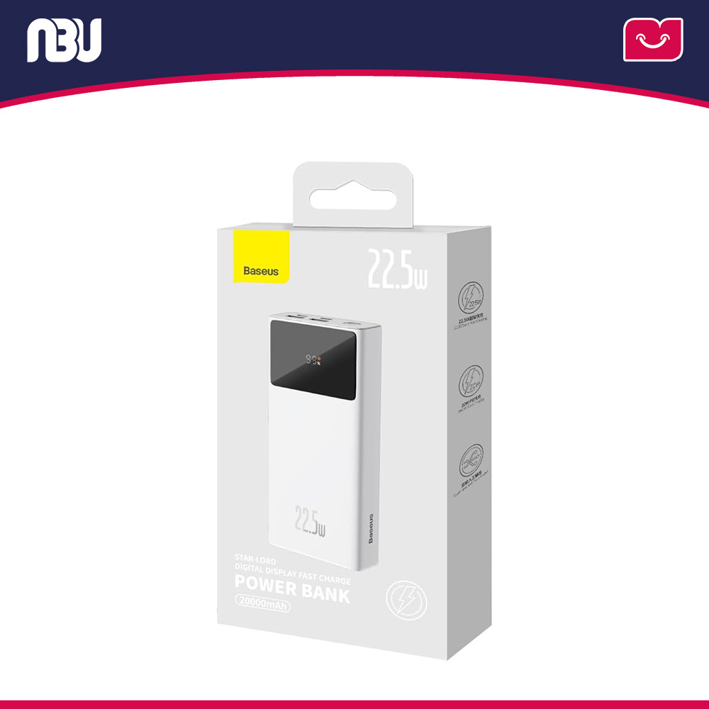 پاوربانک 20000 میلی آمپر 22.5 وات بیسوس مدل Star-Lord کد PPXJ080002 شناسه 620707