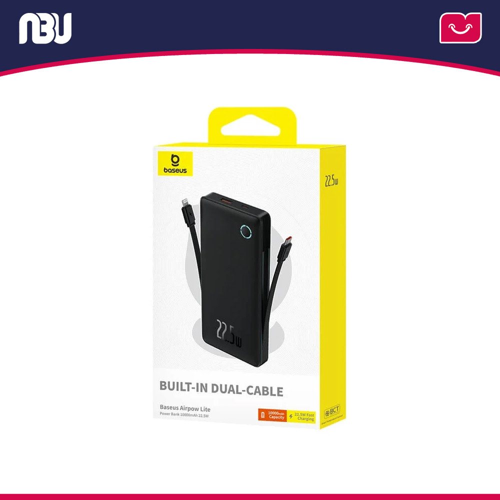 پاوربانک 10000 میلی آمپر 22.5 وات بیسوس  مدل Airpow Lite کدP10067501123-00 شناسه 652623     