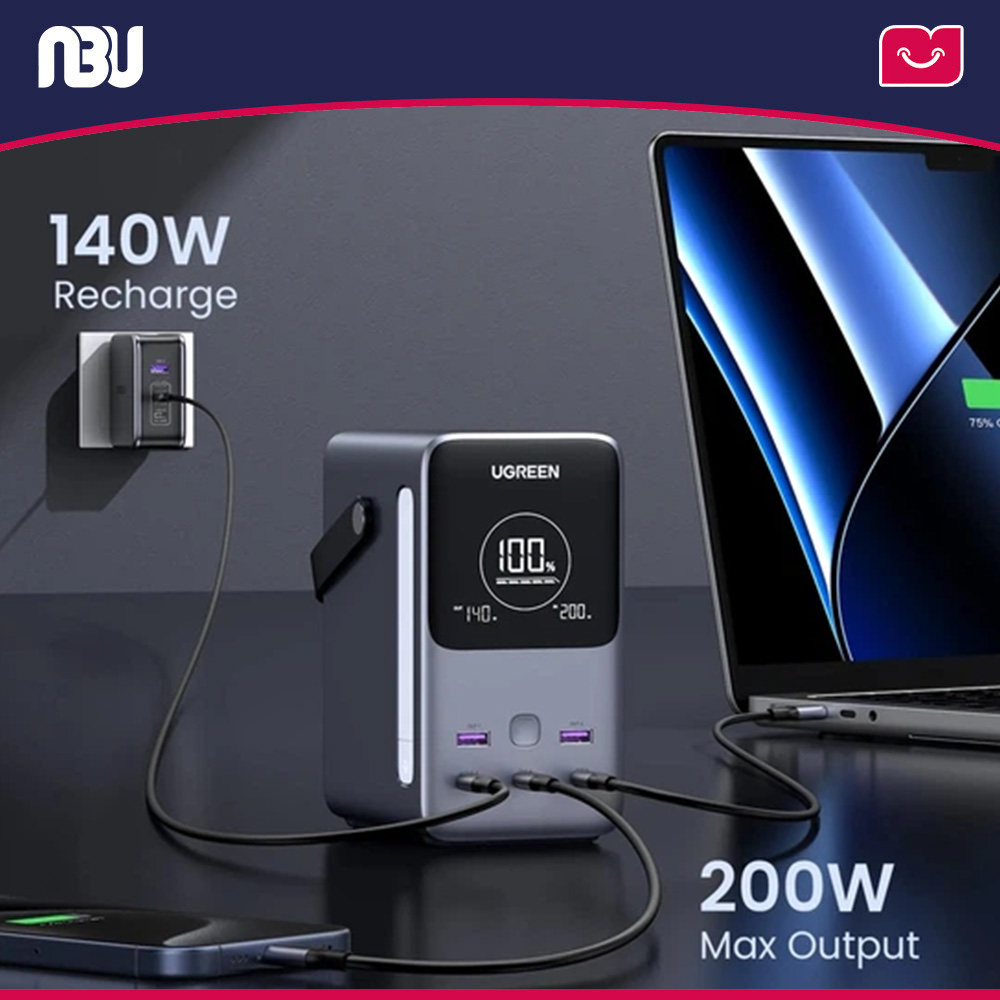 پاوربانک 48000 میلی‌آمپر‌ساعت و توان خروجی 300 وات یوگرین مدل PB770