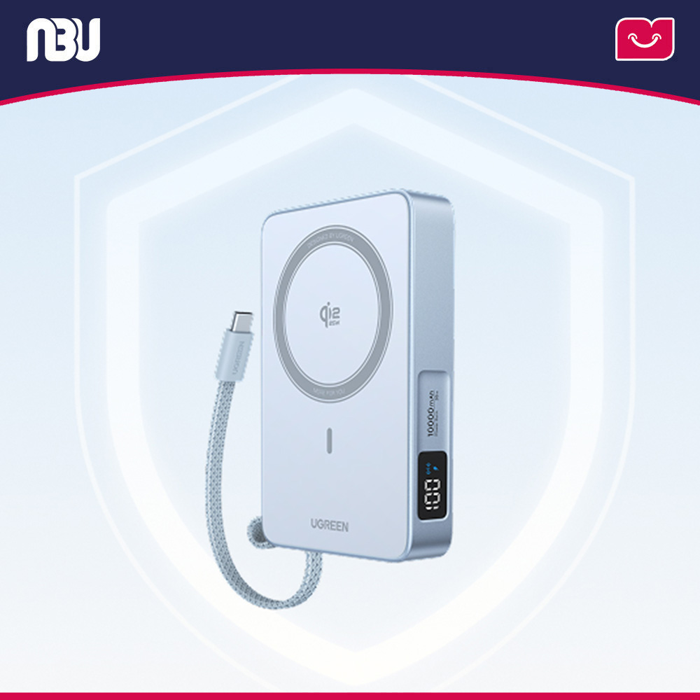 پاوربانک بی‌سیم مغناطیسی 10000 میلی‌آمپر توان 25 وات یوگرین مدل PB773