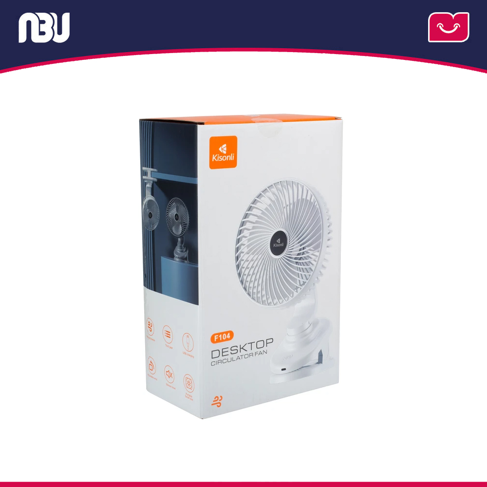 پنکه شارژی گیره‌ای رومیزی قابل حمل کیسونلی مدل F104 