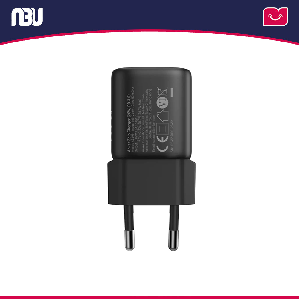 شارژر دیواری 2 پین 20 وات انکر مدلZolo کد A2699
