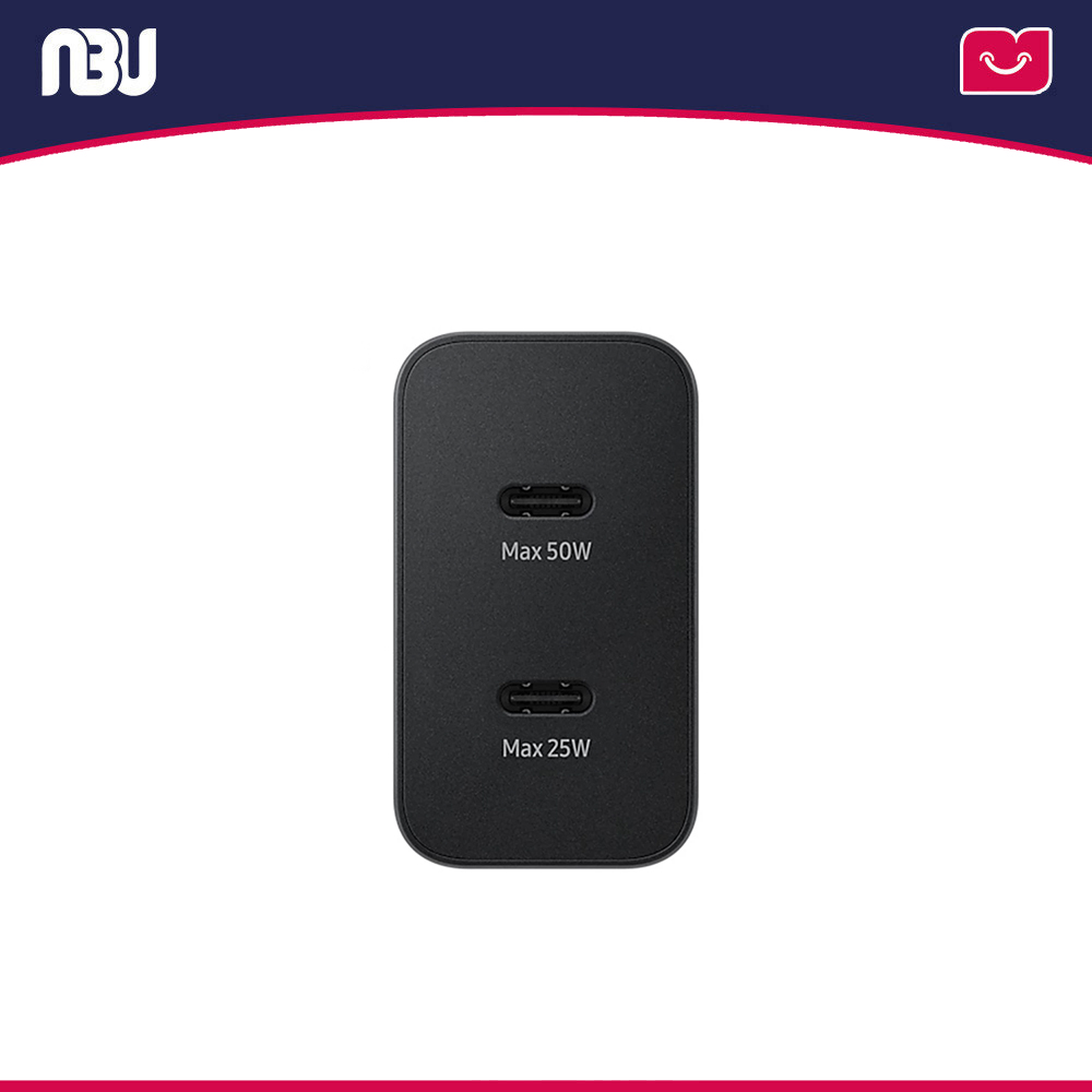 شارژر دیواری 3 پین (دو پورت تایپ سی) 50 وات (بدون کابل) سامسونگ مدل EP-T5020