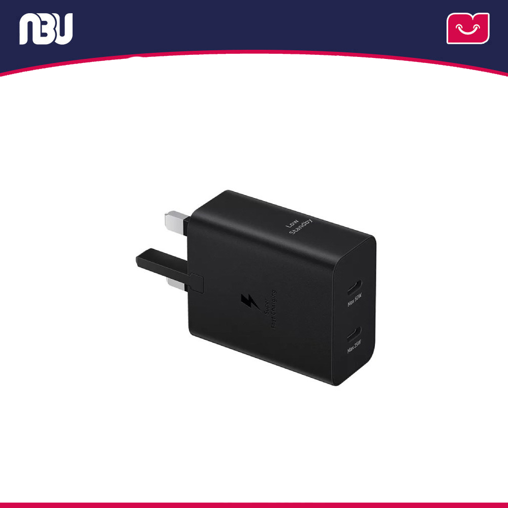 شارژر دیواری 3 پین (دو پورت تایپ سی) 50 وات (بدون کابل) سامسونگ مدل EP-T5020