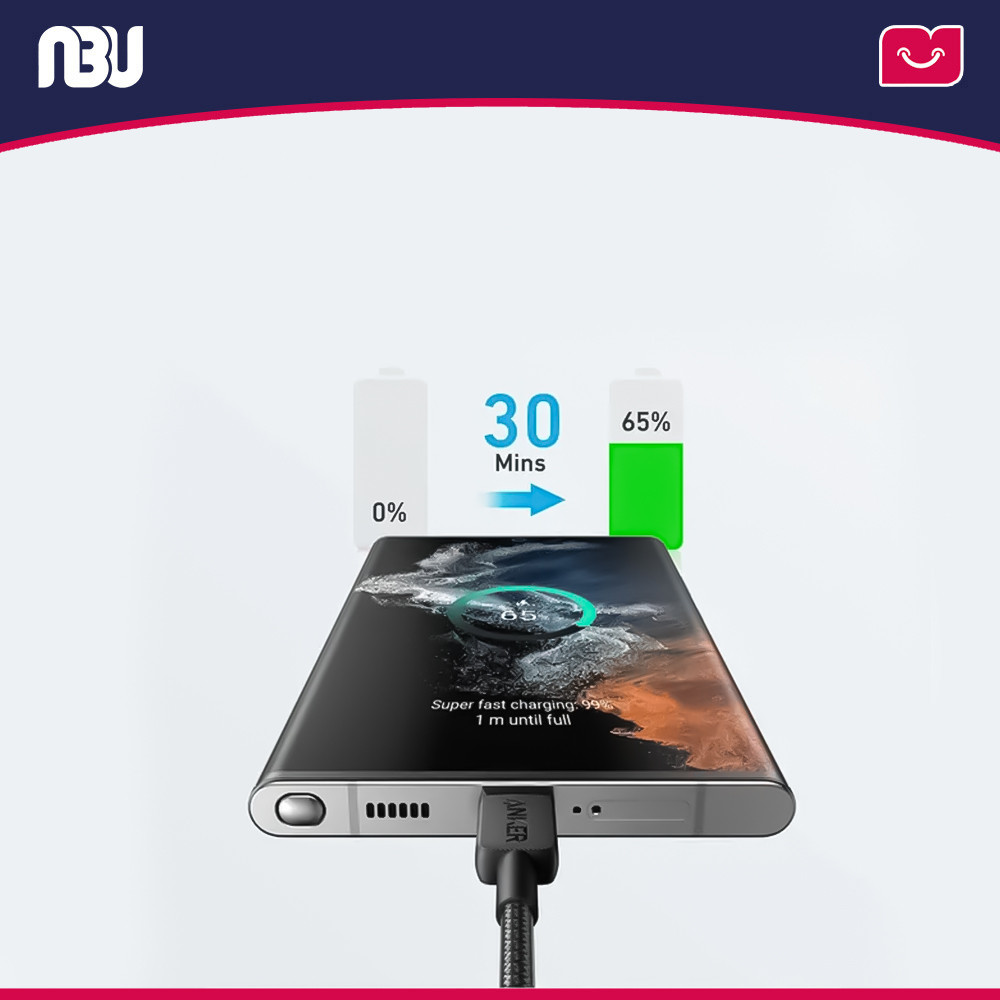 کابل تبدیل USB-C به USB-C انکر مدل 322 A81F6 به طول 1.8 متر