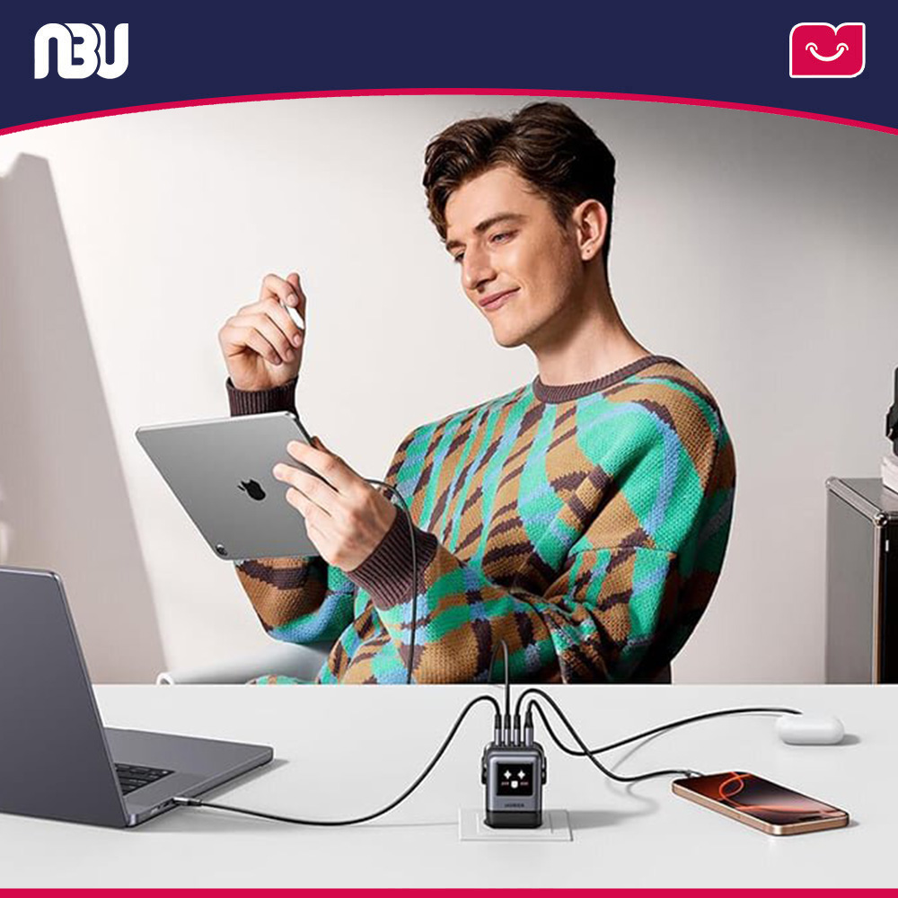 شارژر مشکی GaN با توان 100 وات یوگرین مدل Uno RG X688