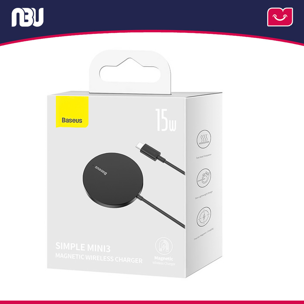 شارژر بی سیم  15 وات بیسوس مدل Simple Mini 3 کدCCJJ040001 شناسه618643
