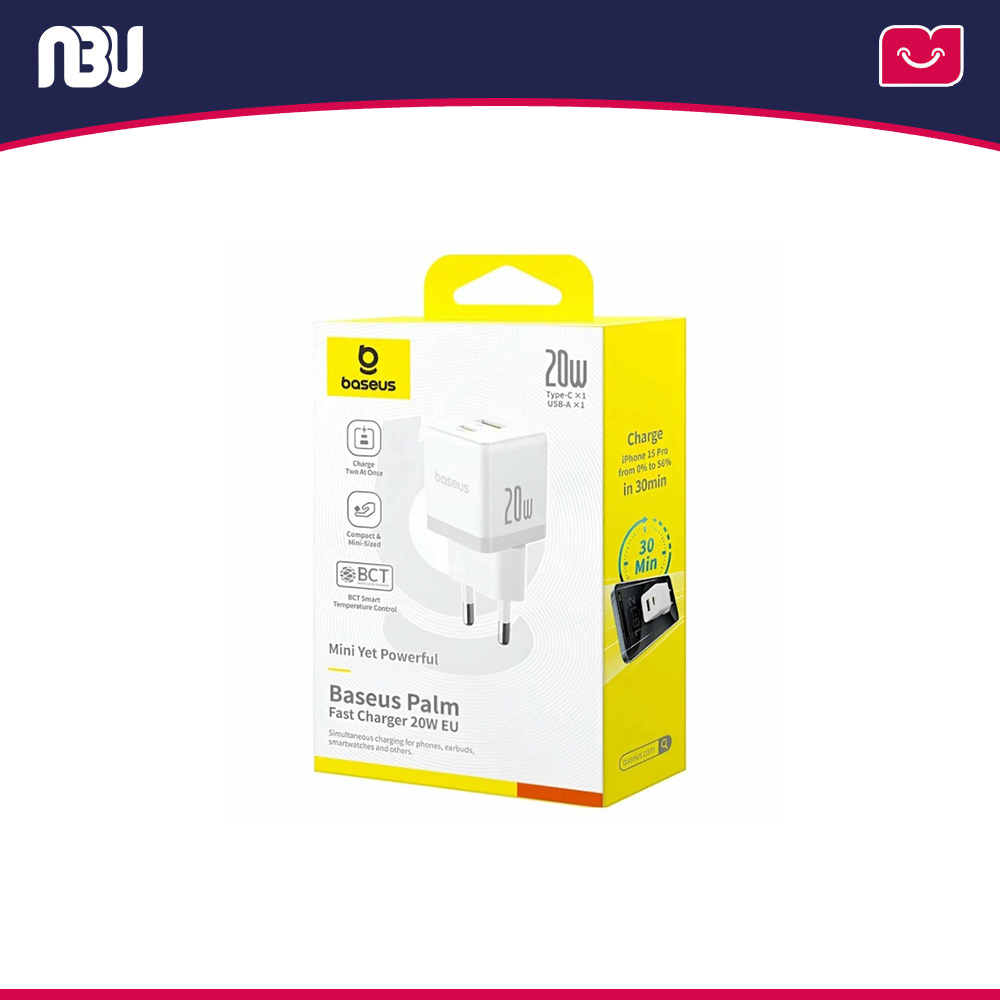 شارژ دیواری 20 وات دو پورت بیسوس مدل P10111608213-00 سریال672744