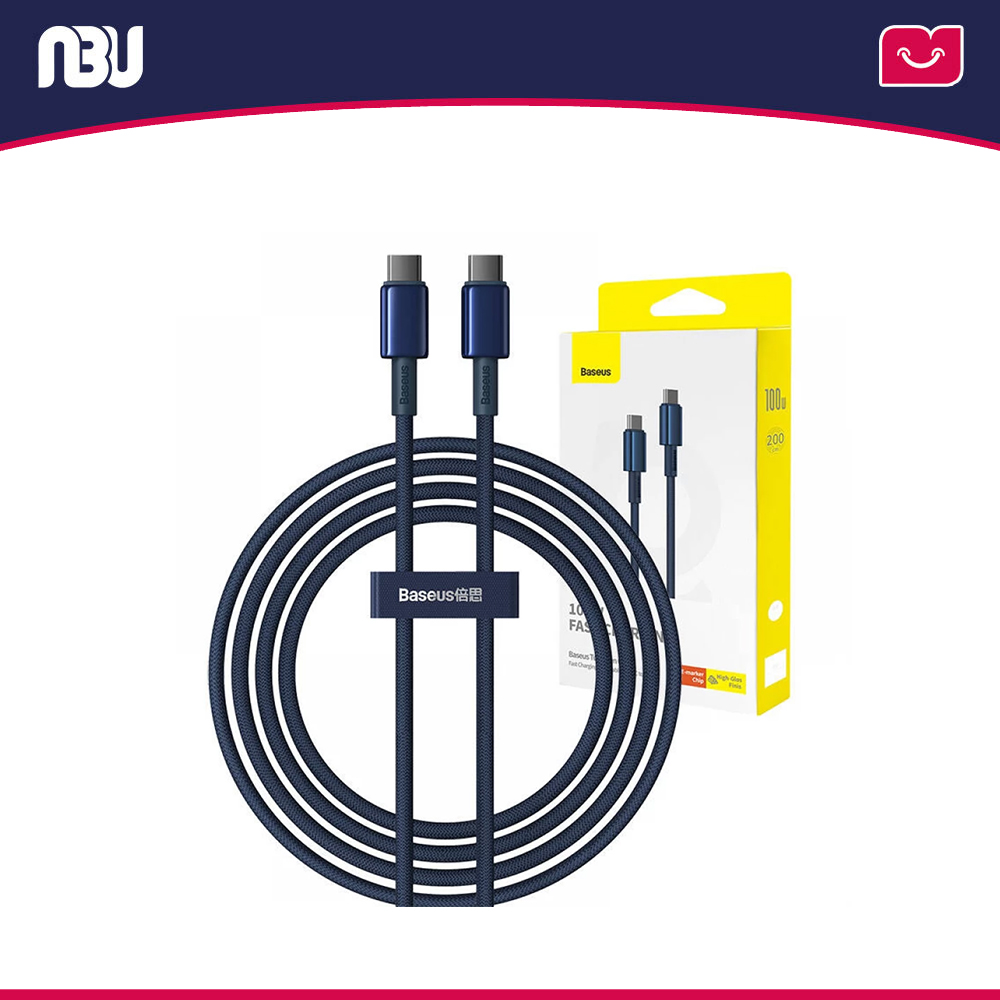 کابل تایپ سی به تایپ سی100 وات طول 2متر بیسوس کد P10319800321-04