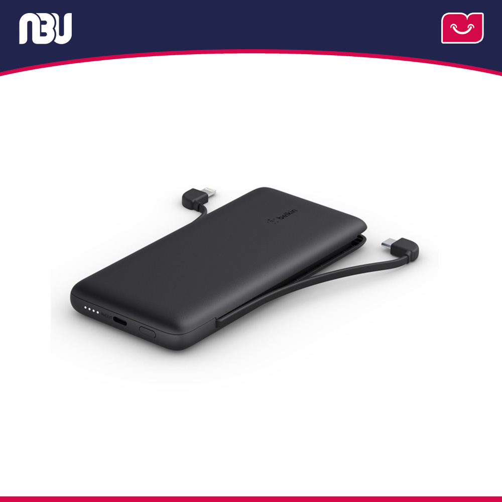 پاور بانک  10000 میلی آمپر به همراه دو کابل لایتنینگ  و USB-C بلکین مدل BPB006bt(boost charge)