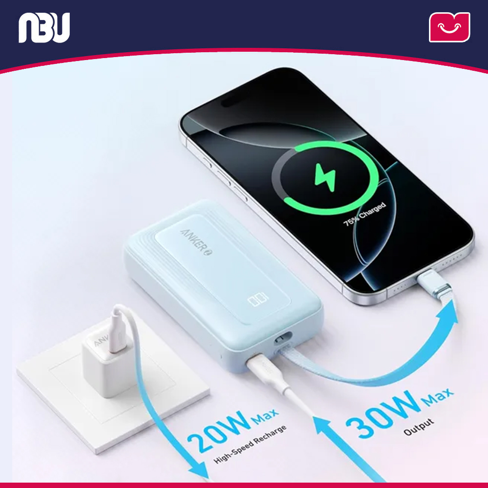 پاوربانک ۳۰ وات  انکر ظرفیت ۱۰۰۰۰ میلی آمپرمدل A1688