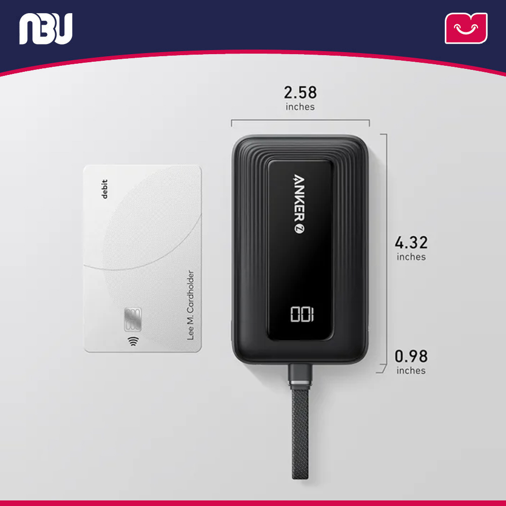 پاوربانک ۳۰ وات  انکر ظرفیت ۱۰۰۰۰ میلی آمپرمدل A1688