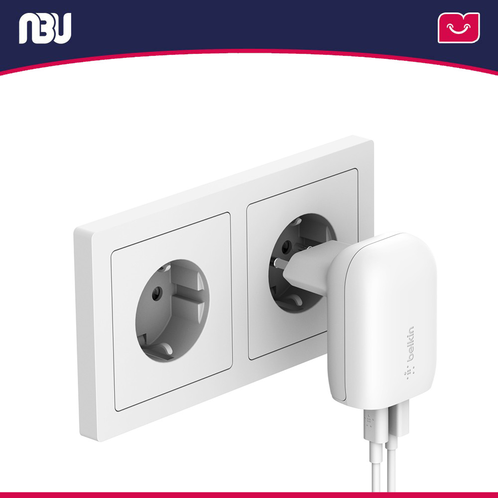 شارژر دیواری دو پورت 37 وات بلکین مدل WCB007vf