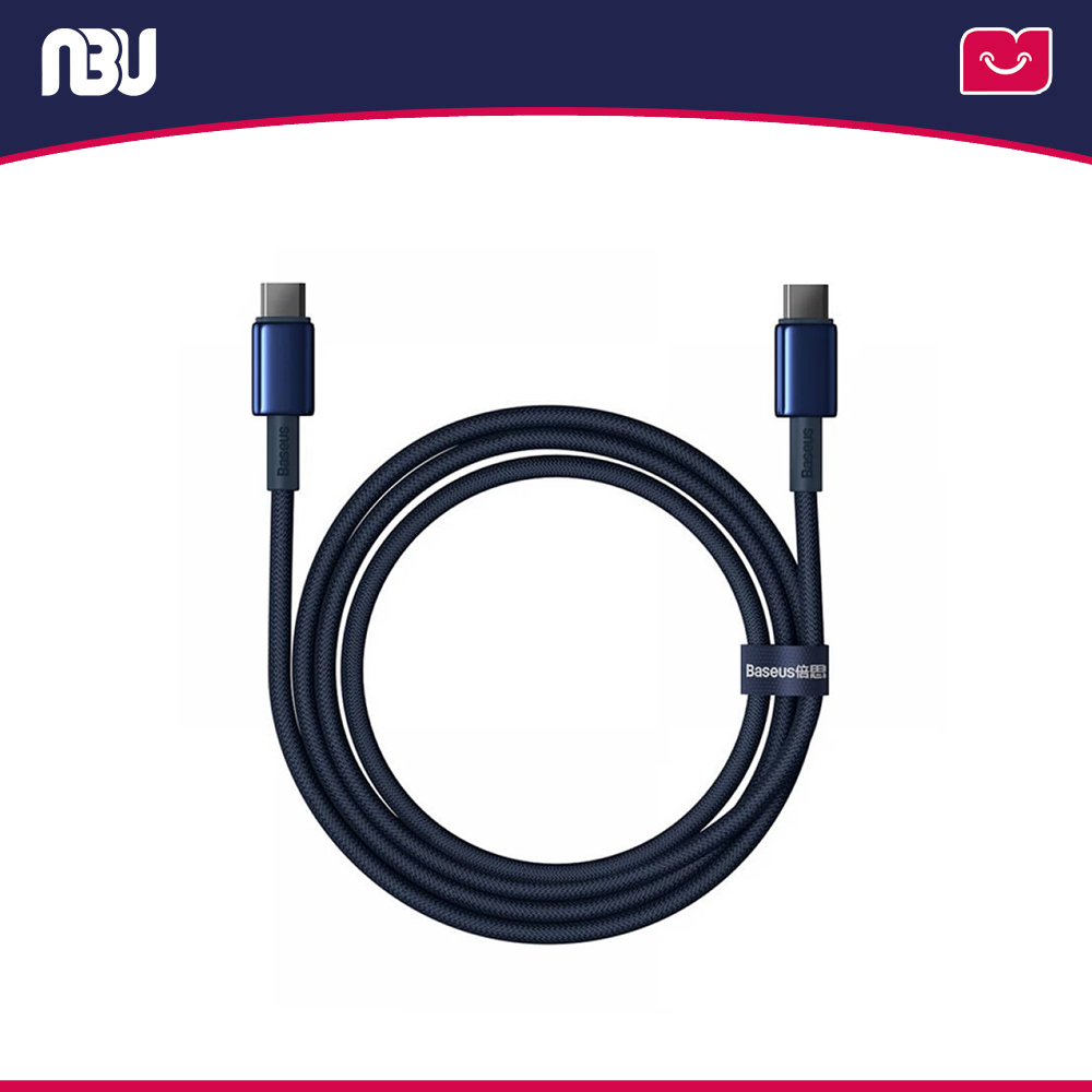 کابل تایپ سی به تایپ سی 100 وات 1 متری بیسوس مدلTungsten Glod کد P10319800321-03 شناسه 655594