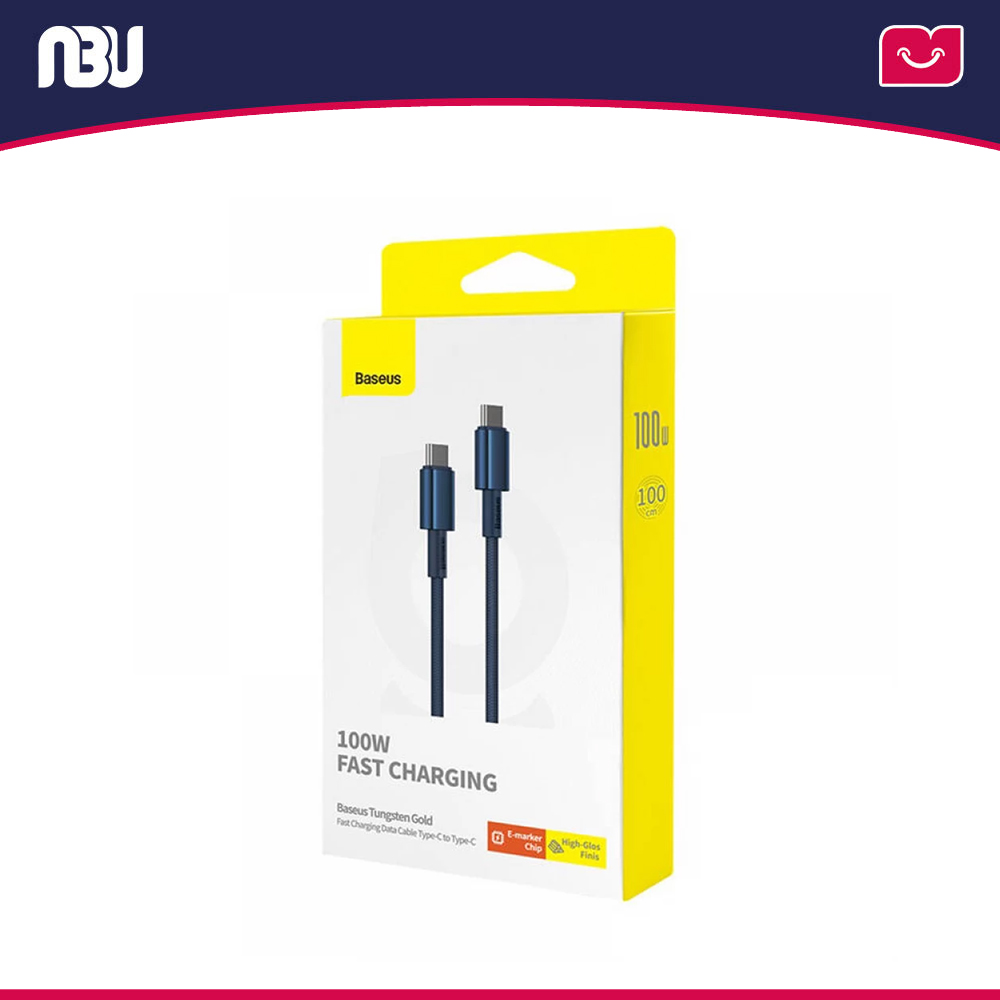 کابل تایپ سی به تایپ سی 100 وات 1 متری بیسوس مدلTungsten Glod کد P10319800321-03 شناسه 655594